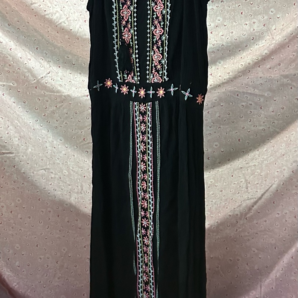 Justice girls Black Embroidered Dress